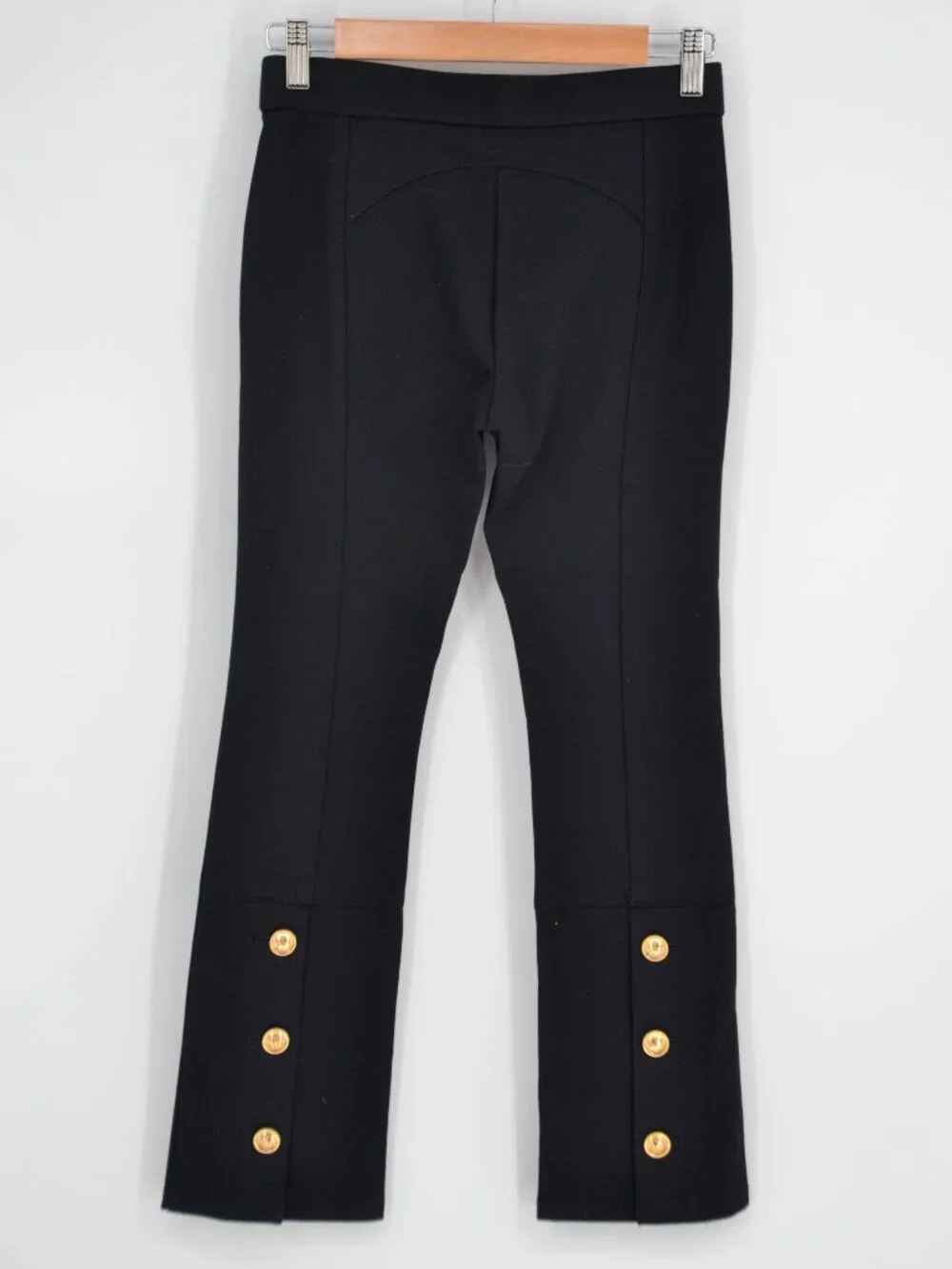 NWT Tory Burch Ponte Flare Pants Black Gold Button XS